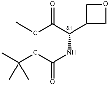 3-Oxetaneacetic acid, α-[[(1,1-dimethylethoxy)carbonyl]amino]-, methyl ester, (αS)- Struktur