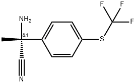 Benzeneacetonitrile, α-amino-α-methyl-4-[(trifluoromethyl)thio]-, (αR)- Struktur