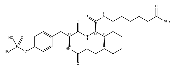 L-Isoleucinamide, O-(phosphono-κO)-N-(1-oxohexyl)-L-tyrosyl-N-(6-amino-6-oxohexyl)- Struktur