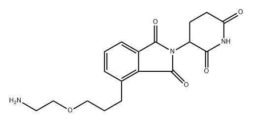 4-(3-(2-aminoethoxy)propyl)-2-(2,6-dioxopiperidin-3-yl)isoindoline-1,3-dione Struktur