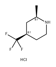 Piperidine, 2-methyl-4-(trifluoromethyl)-, hydrochloride (1:1), (2R,4R)-rel- Struktur