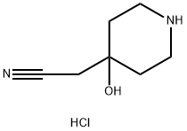 4-Piperidineacetonitrile, 4-hydroxy-, hydrochloride (1:1) Struktur