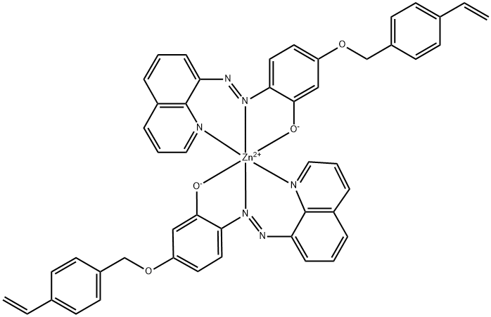 bis[5-[(4-ethenylphenyl)methoxy]-2-[2-(8-quinolinyl-κN1)diazenyl-κN1]phenolato-κO] Zinc Struktur