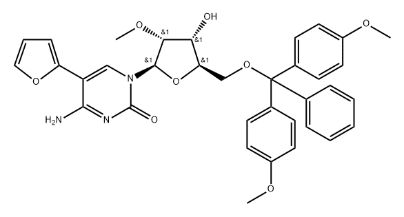 5-Furan-2-yl-2'-O-methyl-5'-O-DMTr-cytidine Struktur