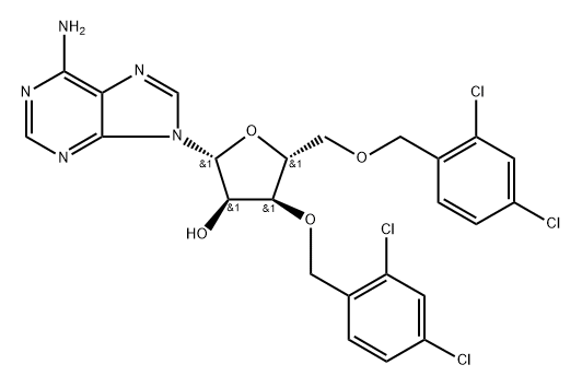 3,5-Bis-O-(2,4-dichlorobenzyl)adenosine Struktur