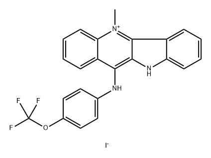 10H-Quindolinium, 5-methyl-11-[[4-(trifluoromethoxy)phenyl]amino]-, iodide (1:1) Struktur