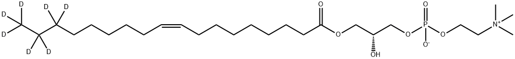 3,5,9-Trioxa-4-phosphaheptacos-18-en-25,25,26,26,27,27,27-d7-1-aminium, 4,7-dihydroxy-N,N,N-trimethyl-10-oxo-, inner salt, 4-oxide, (7R,18Z)- Struktur