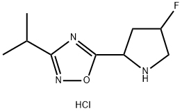 5-(4-Fluoropyrrolidin-2-yl)-3-(propan-2-yl)-1,2,4-oxadiazole hydrochloride Struktur