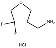 3-Furanmethanamine, 4,4-difluorotetrahydro-, hydrochloride (1:1) Struktur