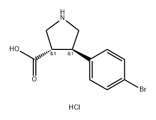 rac-(3R,4S)-4-(4-bromophenyl)pyrrolidine-3-carboxylic acid hydrochloride, trans Struktur