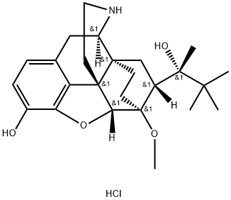 6,14-Ethenomorphinan-7-methanol, α-(1,1-dimethylethyl)-4,5-epoxy-18,19-dihydro-3-hydroxy-6-methoxy-α-methyl-, hydrochloride, (αS,5α,7α)- (9CI) Struktur