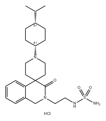 Sulfamide, N-[2-[1,2-dihydro-1'-[cis-4-(1-methylethyl)cyclohexyl]-3-oxospiro[isoquinoline-4(3H),4'-piperidin]-2-yl]ethyl]-, hydrochloride (1:1) Struktur