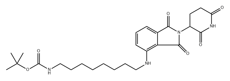 tert-butyl (8-((2-(2,6-dioxopiperidin-3-yl)-1,3-dioxoisoindolin-4-yl)amino)octyl)carbamate Struktur