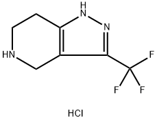 1H-Pyrazolo[4,3-c]pyridine, 4,5,6,7-tetrahydro-3-(trifluoromethyl)-, hydrochloride (1:2) Struktur