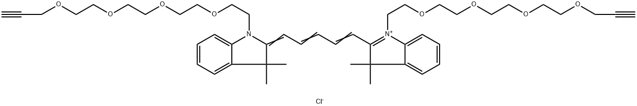 N,N'-bis-(propargyl-PEG4)-Cy5 Struktur