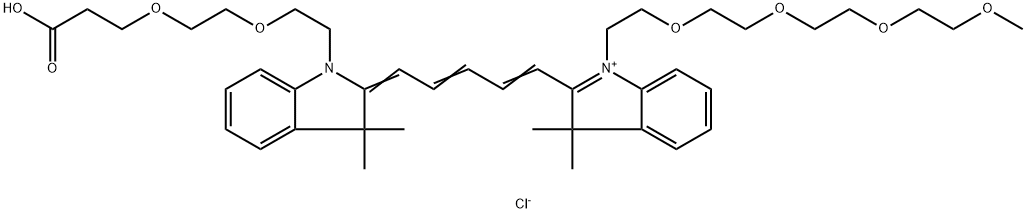 N-(m-PEG4)-N'-(PEG2-acid)-Cy5 Struktur