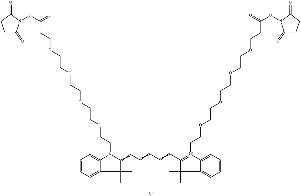 Bis-(N,N'-PEG4-NHS ester)-Cy5 Struktur