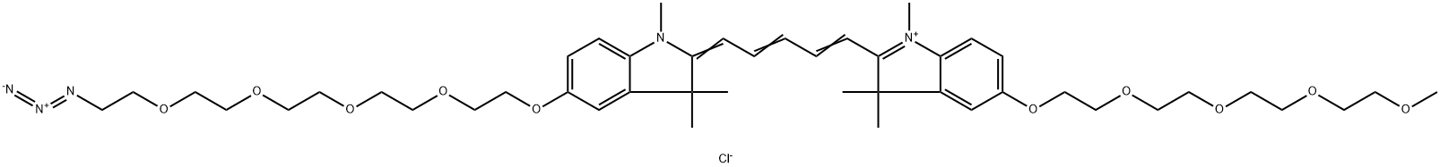 N-methyl-N'-methyl-O-(m-PEG4)-O'-(azide-PEG4)-Cy5 Struktur