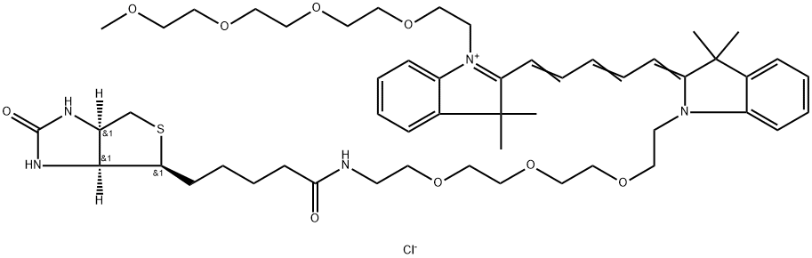 N-(m-PEG4)-N'-(biotin-PEG3)-Cy5 Struktur