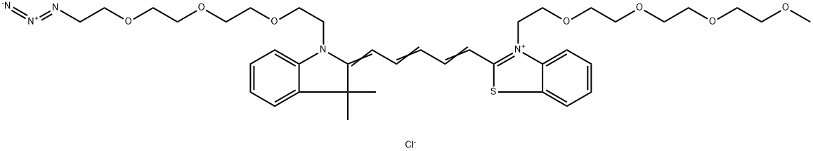 N-(azide-PEG3)-N'-(m-PEG4)-Benzothiazole Cy5 Struktur