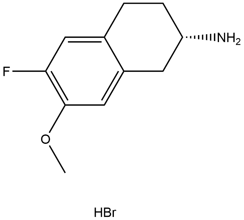 (S)-6-fluoro-7-methoxy-1,2,3,4-tetrahydronaphthalen-2-amine hydrobromide Struktur