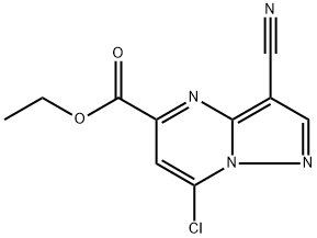 ethyl 7-chloro-3-cyanopyrazolo[1,5-a]pyrimidine-5-carboxylate Struktur