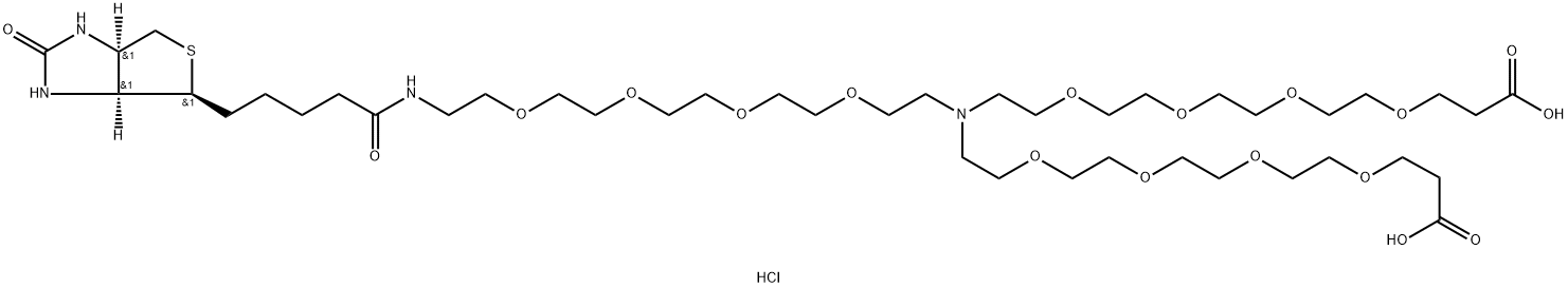 N-(Biotin-PEG4)-N-bis(PEG4-acid) HCl salt Struktur