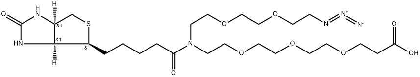 N-(Azido-PEG2)-N-Biotin-PEG3-acid Struktur