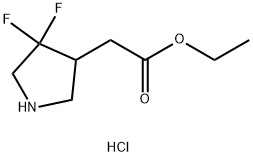 methyl2-(4,4-difluoropyrrolidin-3-yl)acetate hydrochloride Struktur