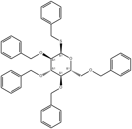 α-D-Glucopyranoside, phenylmethyl 2,3,4,6-tetrakis-O-(phenylmethyl)-1-thio- Struktur