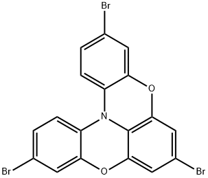 3,7,11-tribromobenzo[5,6][1,4]oxazino[2,3,4-kl]phenoxazine Struktur