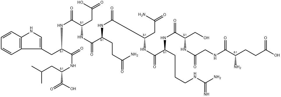 L-Leucine, L-α-glutamylglycyl-L-seryl-L-arginyl-L-asparaginyl-L-glutaminyl-L-α-aspartyl-L-tryptophyl- Struktur