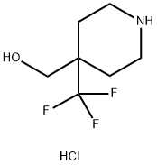 [4-(trifluoromethyl)piperidin-4-yl]methanol hydrochloride Struktur