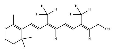 VITAMIN A (RETINOL)  (95% CHEMICAL PURITY)(10,14,19,19,19,20,20,20-D8, 90%) (50 PPM BHT) Struktur