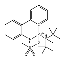 Methanesulfonato (di-tert-butyl) methylphosphino (2′-amino-1,1′-biphenyl-2-yl) palladium(II) Struktur