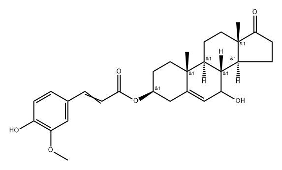 Androst-5-en-17-one, 7-hydroxy-3-[[3-(4-hydroxy-3-methoxyphenyl)-1-oxo-2- Struktur