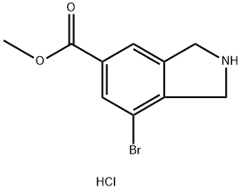 1H-Isoindole-5-carboxylic acid, 7-bromo-2,3-dihydro-, methyl ester, hydrochloride (1:1) Struktur