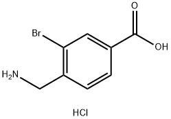 Benzoic acid, 4-(aminomethyl)-3-bromo-, hydrochloride (1:1) Struktur