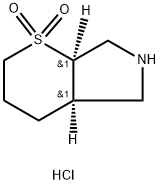 rac-(4aR,7aR)-octahydro-1lambda6-thiopyrano[2,3-c]pyrrole-1,1-dione hydrochloride, cis Struktur