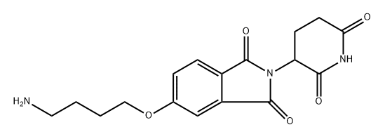 5-(4-aminobutoxy)-2-(2,6-dioxopiperidin-3-yl)isoindoline-1,3-dione Struktur