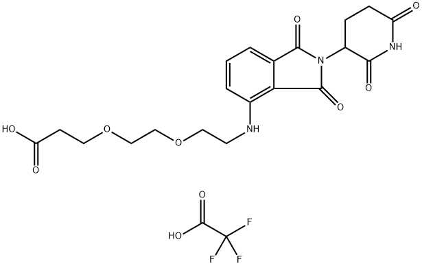 Propanoic acid, 3-[2-[2-[[2-(2,6-dioxo-3-piperidinyl)-2,3-dihydro-1,3-dioxo-1H-isoindol-4-yl]amino]ethoxy]ethoxy]-, 2,2,2-trifluoroacetate (1:1) Struktur