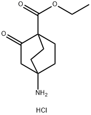 Ethyl 4-amino-2-oxobicyclo[2.2.2]octane-1-carboxylate hydrochloride Struktur