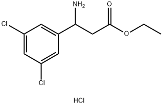 Benzenepropanoic acid, β-amino-3,5-dichloro-, ethyl ester, hydrochloride (1:1) Struktur