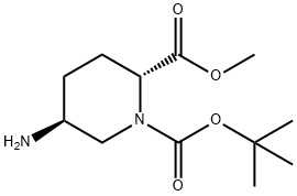 O1-tert-butyl O2-methyl (2R,5S)-5-aminopiperidine-1,2-dicarboxylate Struktur