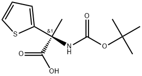 (S)-2-((tert-butoxycarbonyl)amino)-2-(thiophen-2-yl)propanoicacid Struktur