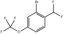 2-Bromo-1-(difluoromethyl)-4-(trifluoromethoxy)benzene Struktur