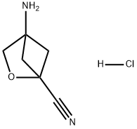 2-Oxabicyclo[2.1.1]hexane-1-carbonitrile, 4-amino-, hydrochloride (1:1) Struktur