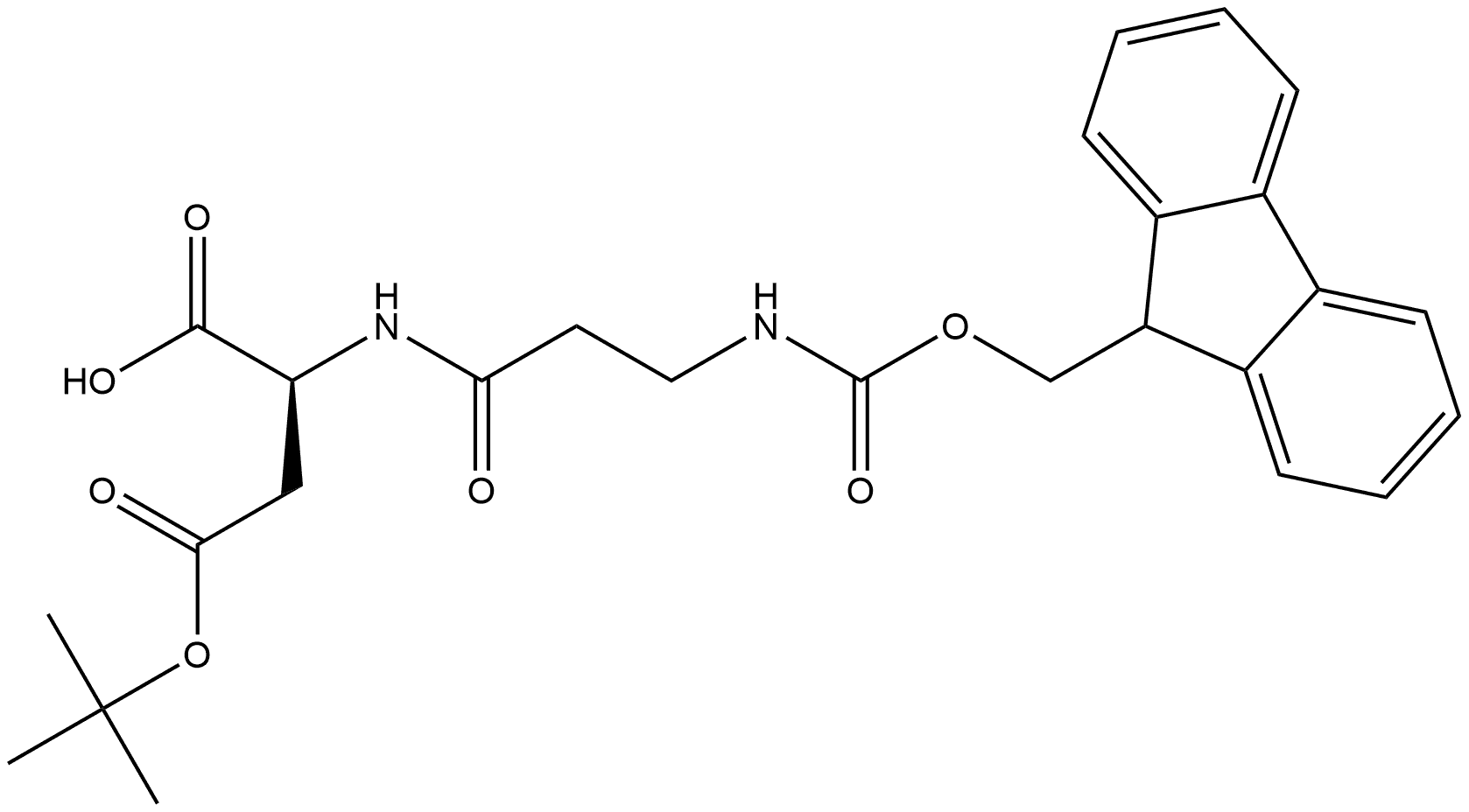 (2S)-4-(tert-butoxy)-2-[3-({[(9H-fluoren-9-yl)methoxy]carbonyl}amino)propanamido]-4-oxobutanoic acid Struktur