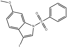 1-(benzenesulfonyl)-3-iodo-6-methoxy-1H-indole Struktur