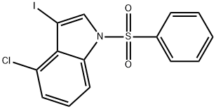 1-(benzenesulfonyl)-4-chloro-3-iodo-1H-indole Struktur